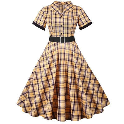 Vestido Estilo Anos 50 Amarelo