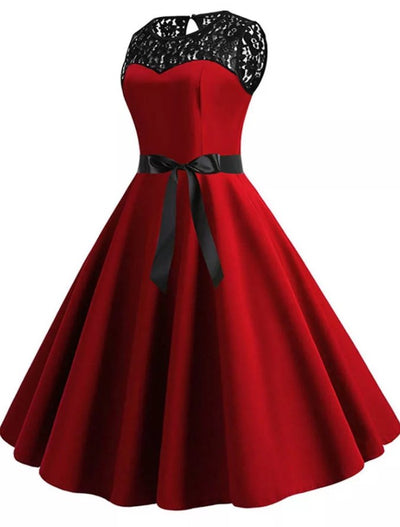 Vestido Feminino Estilo Anos 60 Borgonha