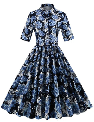Vestido Vintage 1950 Azul