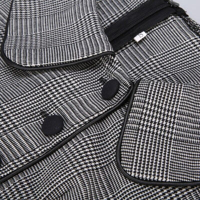 Vestido Vintage 50 Cinza Mangas Curtas