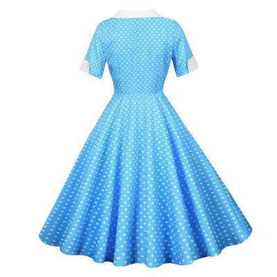 Vestido Vintage De Bolinhas Sky Dos Anos 50