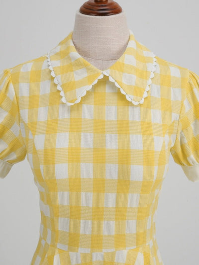 Vestido Vintage Amarelo Dos Anos 1940