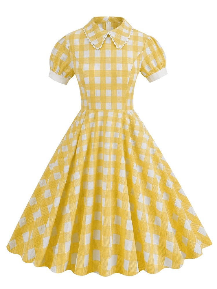 Vestido Vintage Amarelo Dos Anos 1940