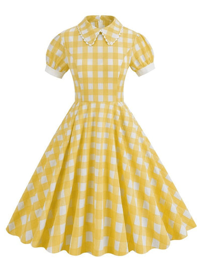 Vestido Vintage Amarelo Dos Anos 1940