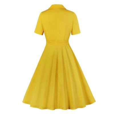 Vestido Vintage Amarelo Anos 50