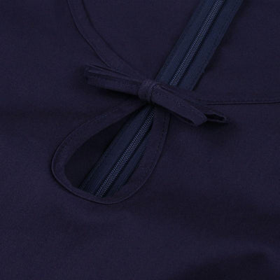 Vestido Vintage Azul Marinho E Amarelo Dos Anos 50