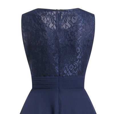 Vestido De Noite Vintage Dos Anos 1950 Marinho