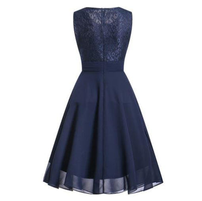 Vestido De Noite Vintage Dos Anos 1950 Marinho