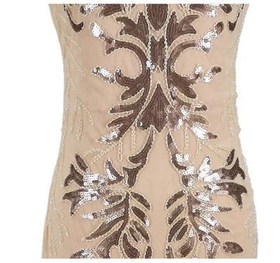 Vestido Bege Art Déco Vintage Dos Anos 1920