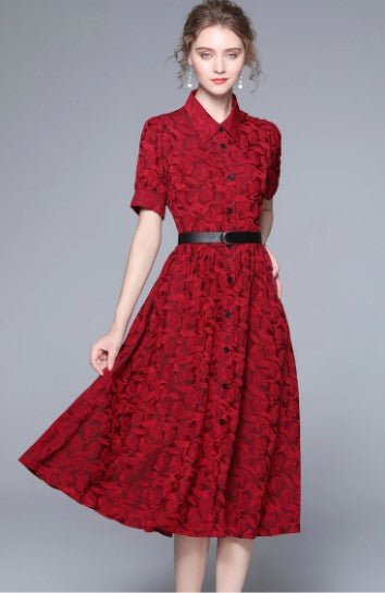Vestido De Grife Vintage Dos Anos 1940 Vermelho