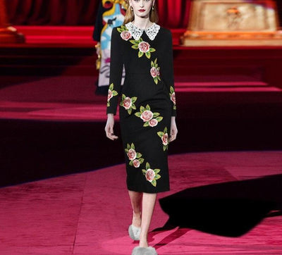 Vestido Vintage Big Roses Dos Anos 1940