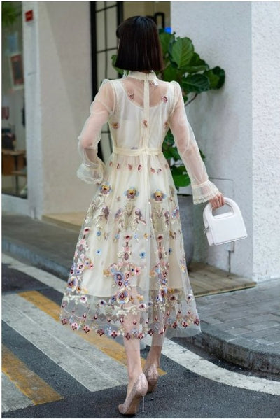 Vestido Longo Champanhe Vintage Dos Anos 1940