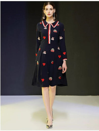 Vestido De Noite Vintage Da Marinha Dos Anos 1940