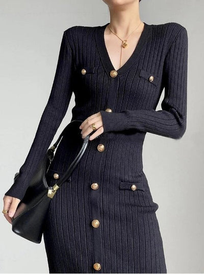 Vestido Vintage Colado Ao Corpo Preto Dos Anos 1940