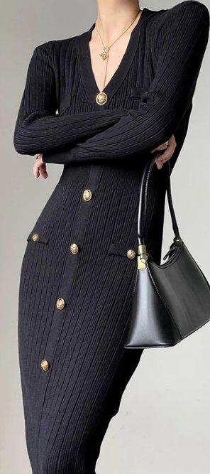 Vestido Vintage Colado Ao Corpo Preto Dos Anos 1940