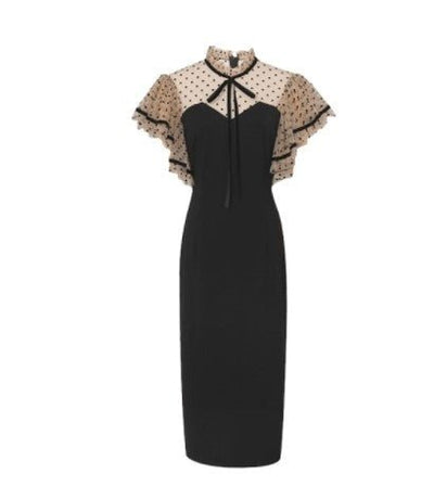 Vestido Vintage De Cintura Alta Preto Dos Anos 1940