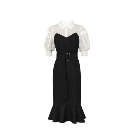Vestido Vintage Preto De Cintura Alta Dos Anos 1940