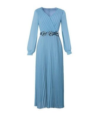 Vestido Vintage Anos 1940 Azul Simples