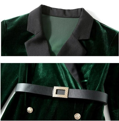 Vestido Vintage De Veludo Verde Dos Anos 1940