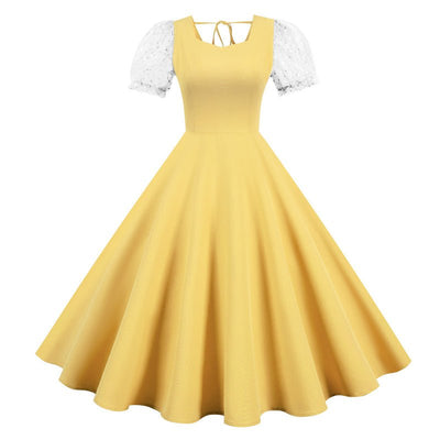 Vestido Vintage Amarelo Anos 50