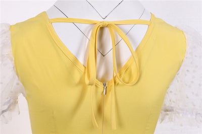 Vestido Vintage Amarelo Anos 50