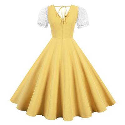 Vestido Vintage Amarelo Anos 50