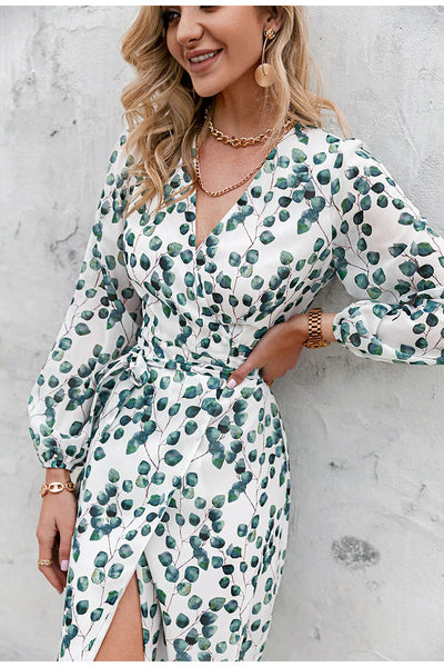 Vestido Vintage Branco E Verde