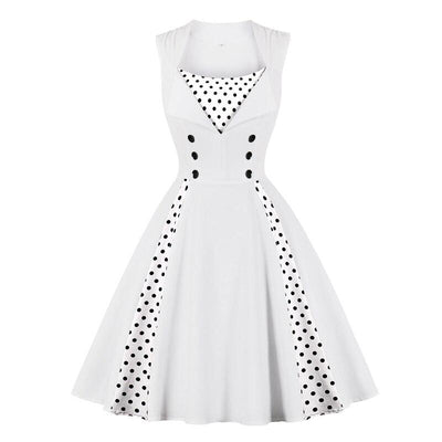 Vestido Rockabilly Branco Vintage