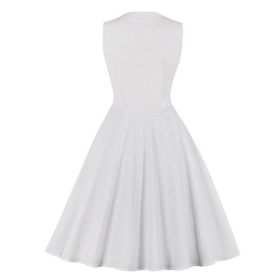 Vestido Rockabilly Branco Vintage