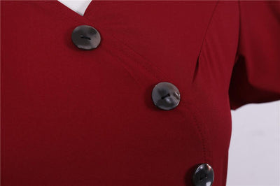 Vestido Vintage Botões Borgonha