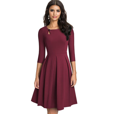 Vestido Ano 60 70 Bordeaux