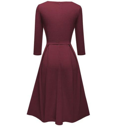 Vestido Ano 60 70 Bordeaux