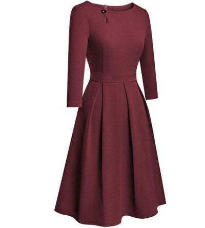 Vestido Ano 60 70 Bordeaux