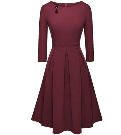 Vestido Ano 60 70 Bordeaux