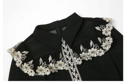 Vestido Vintage Preto Com Gola Peter Pan