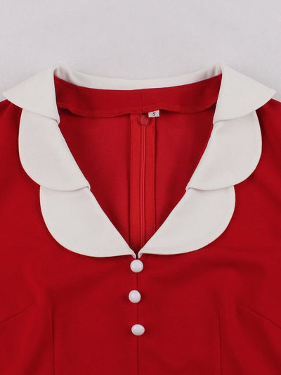 Vestido Chique Lápis Vintage Vermelho