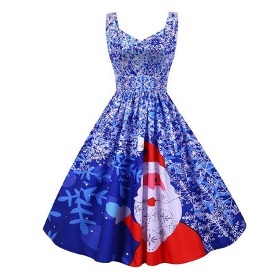 Vestido De Natal Vintage Azul