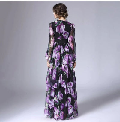 Vestido Vintage Roxo De Qualidade