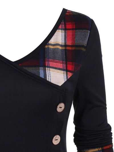 Vestido Preto Escocês Vintage