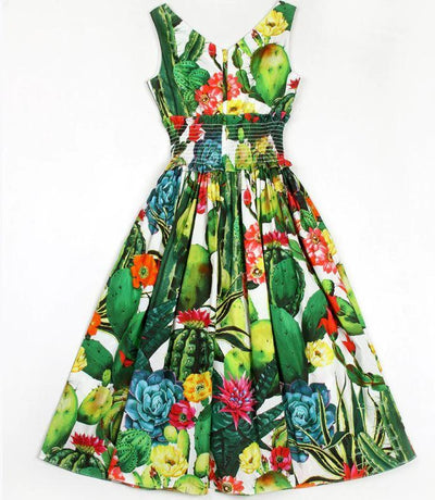 Vestido Vintage Feminino De Algodão