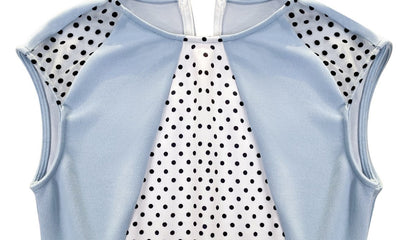 Vestido Vintage Feminino De Bolinhas Azuis