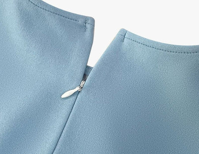 Vestido Vintage Feminino De Bolinhas Azuis