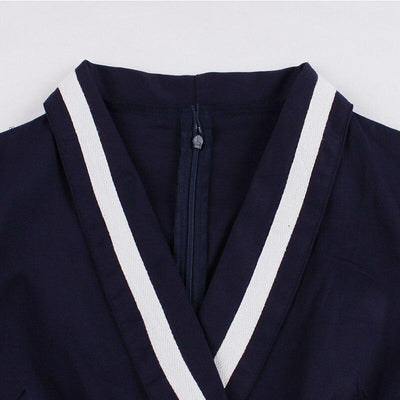 Vestido Azul Plus Size Anos 50