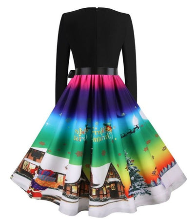 Vestido Vintage Natal Céu Inverno