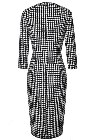 Vestido Vintage De Inverno Preto E Branco