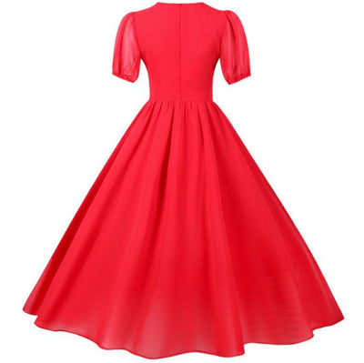 Vestido Longo Vermelho Vintage Anos 50