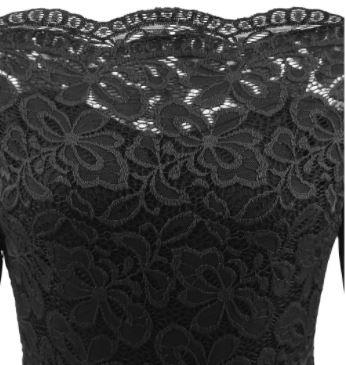 Vestido Preto Vintage Com Gola Canoa