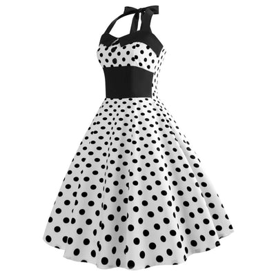 Vestido Vintage - Pin-Up De Bolinhas Brancas