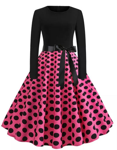 Vestido Vintage Pin Up Pink Dots