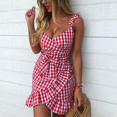 Vestido Vintage Vermelho Praia